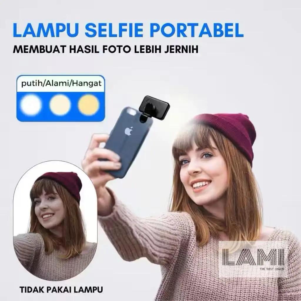 Portable 3 warna LED Light untuk Selfie, dan Fotografi Lampu Saku Kecantikan dan Penggunaan di Luar Ruangan Ringlight