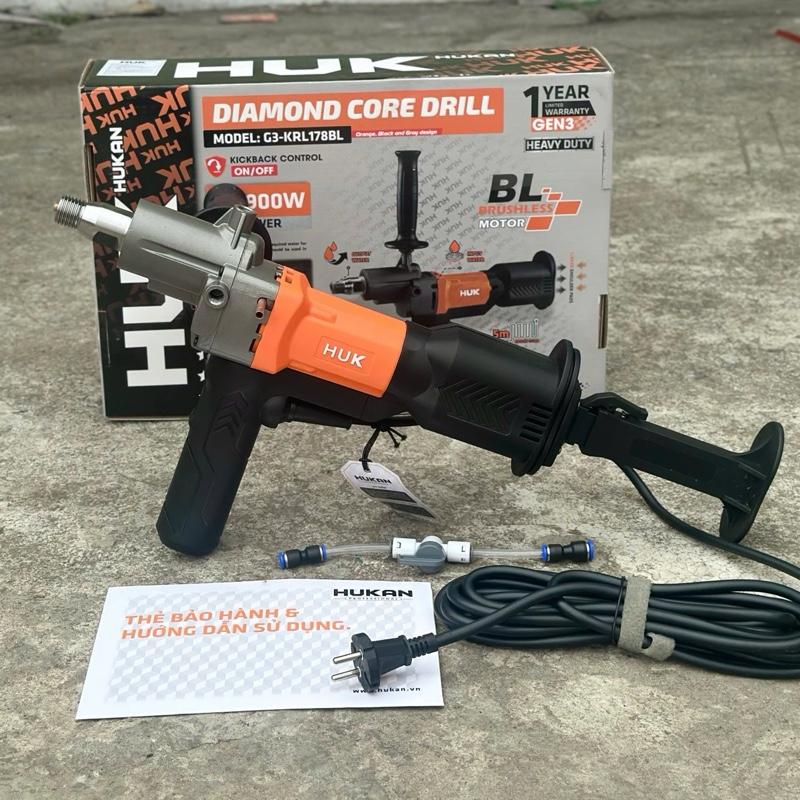  Máy Khoan Rút Lõi Không Chổi Than Chế Độ Chống Vả Hukan G3 -KRL178BL - Anti kickback Công Suất Cao 3900w 