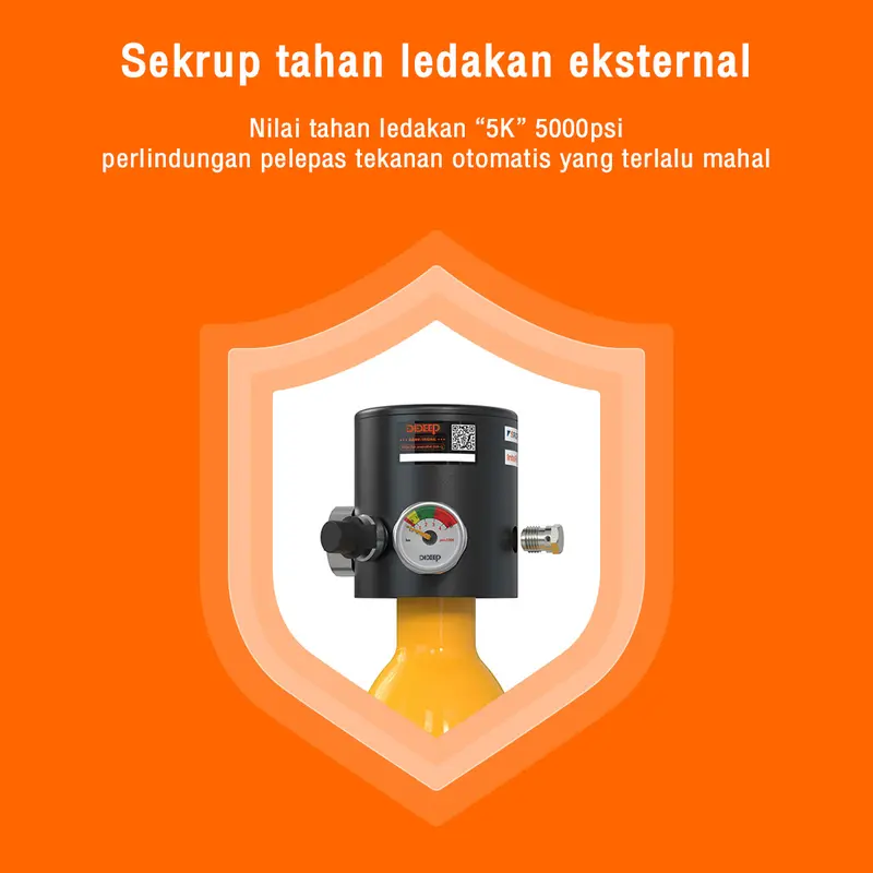【Garansi Seumur Hidup Lokal】DIDEEP Pro snorkling selam dewasa Kapasitas 0,5L-1L tabung selam tangki paru-paru untuk menyelam scuba menyelam10-20 menit aksesoris selam tangki paru-paru mini portabel snorkle scuba diving mini  diving tank 1