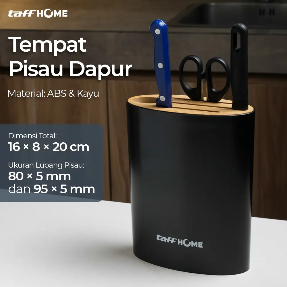 TaffHOME Tempat Pisau Dapur Multifungsi Oval Shape Knife Holder - 36524