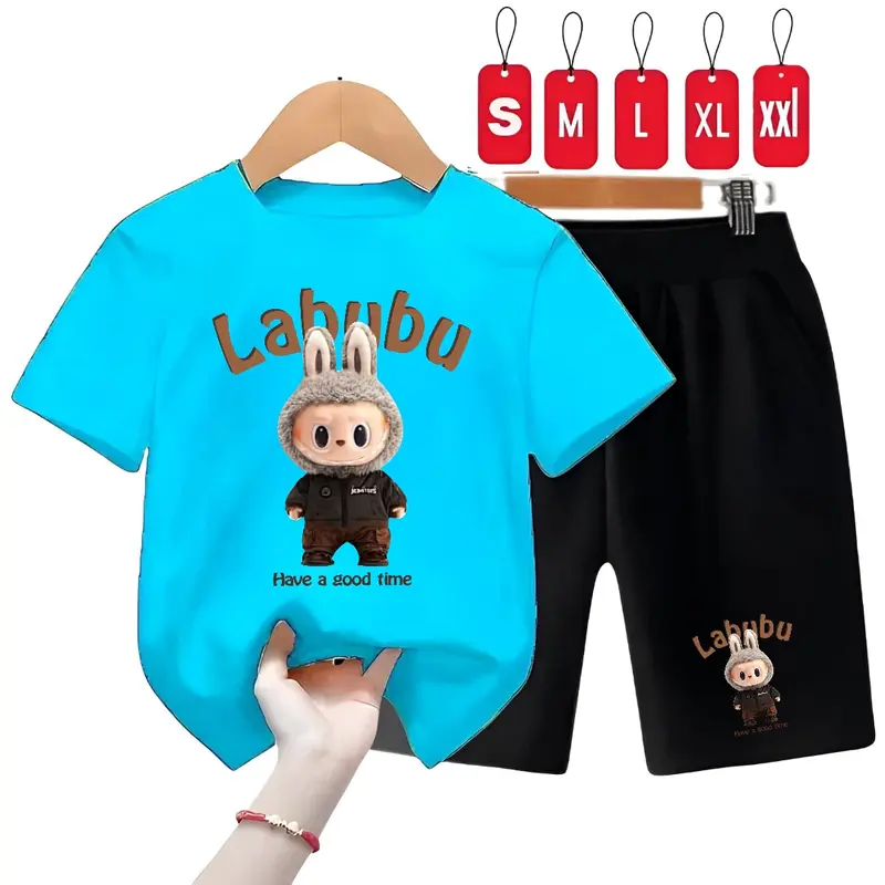 SETEALAN ANAK ANAK LABUBU 2 SAMPAI 10 TAHUN/SET ANAK LABUBU HAVE A GOOD TIME TERBARU Anak-Anak 6