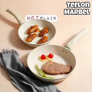 HOT PLAIN Panci Teflon Frypan Warna Biru & Merah Ukuran 18cm x 4cm Wajan Penggorengan Kecil Anti Lengket Fry Pan Marbel Kitchenware