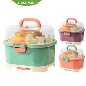 LIVING MALL Rak Botol Susu Bayi/Tempat Botol Susu Bayi Multifungsi Wadah Penyimpanan Perlengkapan Bayi/Pengering Botol Susu Bayi