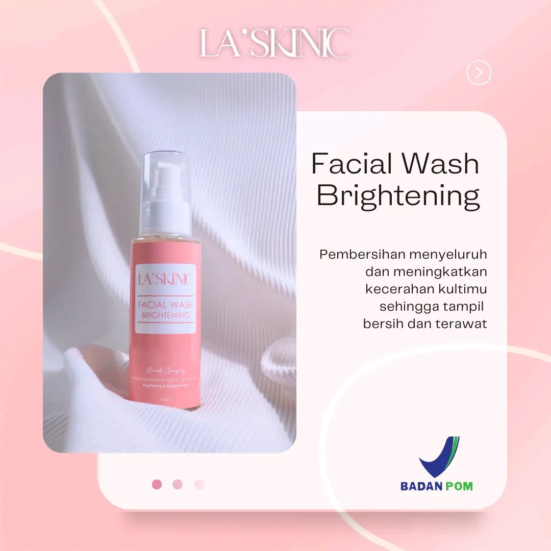 Facial Wash LA'SKINIC untuk membersihkan wajah hingga kepori pori tanpa memberi efek Kering dan Wajah Ketarik