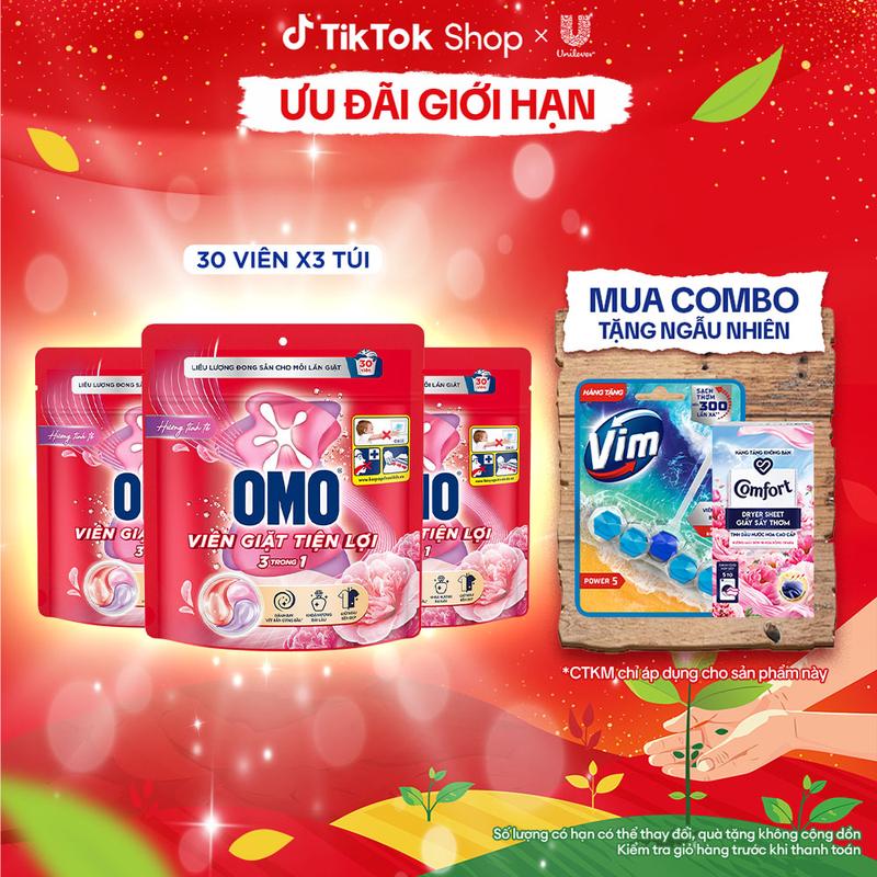 Combo 3 Túi viên giặt tiện lợi OMO 3 trong 1 1