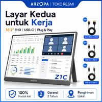 Gambar ARZOPA Z1C Monitor Gaming Portabel 16.1” IPS | 100% sRGB | Kickstand | USB-C & HDMI | untuk Laptop, Mac, PC, PS, Xbox & Switch - Z1C-Basic60HZ dari ARZOPA Official Store Kota Administrasi Jakarta Utara 1 Tokopedia