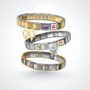 Gelang Titanium Unisex Silver/Gold - Cocok Couple/Aesthetic/Korean Style, Hadiah Bracelets Perak Emas Wanita