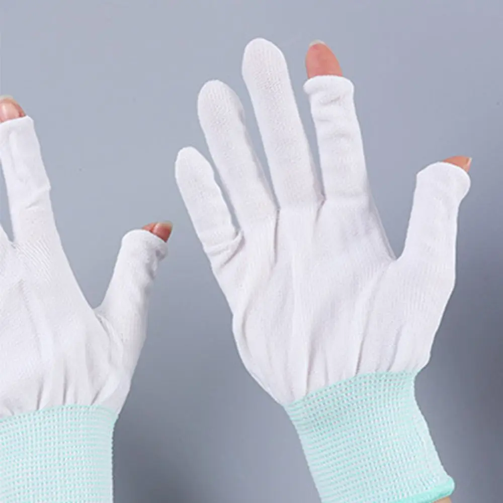 Mountaineer Driving Comfortable Windproof Solid Color Fingerless Tea Picking Gloves Sun Protection Sun Protection Show Two Fingers Men Nylon Gloves Touch Screen Gloves Anti-skid Mittens