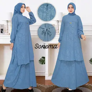 Sonema Gamis Embos Kurung Melayu Terbaru Dress Muslimah Tampil Simpel Dan Elegan