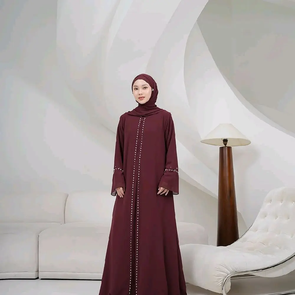 Kamalia Abaya Gamis Muslim Pesta Terbaru Ceruty - Busui Friendly - Dress, Crinkle, Lebaran, Wanita, Remaja, Bordir, Dewasa, Syari, Mewah, Airflow semi-karet sophistication black mahesa simpel melayu murah suncreep zaenab pink baju swaroxy vina dres marun