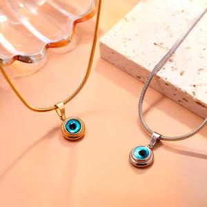 Jamie’evil eye สร้อยคอเหล็กไทเทเนียม, ตาชั่วร้ายและการออกแบบตาทูตสวรรค์, โซ่กระดูกคอ, ชุบทอง, เครื่องประดับส่วนบุคคล  ไม่จางหาย