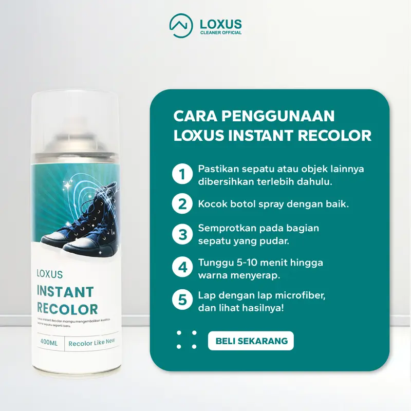 Loxus Instant Recolor Mampu Mengembalikan Warna Sepatu Pudar Seperti Baru Lagi Shoe Pria Sneaker Hitam 2