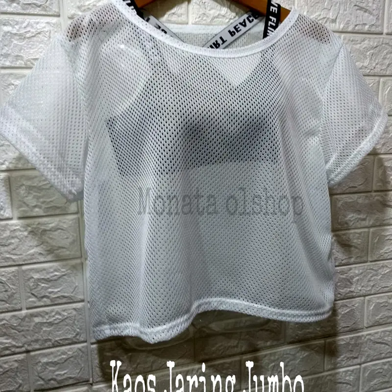 Kaos Jaring/Crop Jaring/Kaos Jaring Jumbo/Mesh Crop Jumbo Wanita (Tanpa Inner/Dalaman) 2