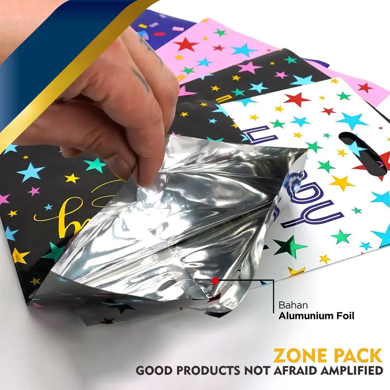 [Isi 10 PCS] Plastik Snack Ulang Tahun | Plastik Jinjing Plong Motif Happy Birthday | Kantong Plastik Souvenir Gift Bag 2