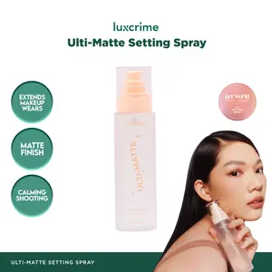 Luxcrime Ulti-Matte Oil Control Setting Spray - Untuk Kulit Berminyak Membuat Makeup Tahan Lama Transferproof & Kontrol Minyak Wajah Tahan 24 Jam