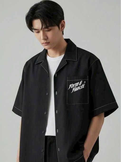 CÓ BIGSIZE JAMINE HOUSE Áo Sơ Mi Nam Nữ Unisex Form Rộng Cổ Tròn Xanh Chất Lụa Mango Thời Trang Thoải Mái Phong Cách