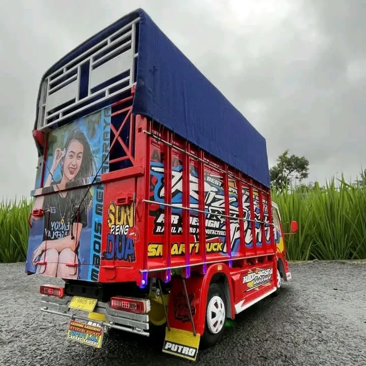 Mainan Truk Oleng anak-anak Full Variasi Lampu Bonus Terpal rc excavator Miniatur 1
