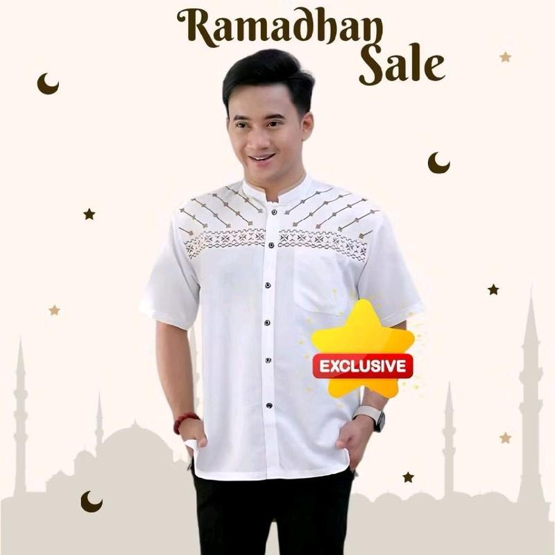 Baju Koko Lengan Pendek Pria Bordir Motif Jasuke terbaru Katun 1
