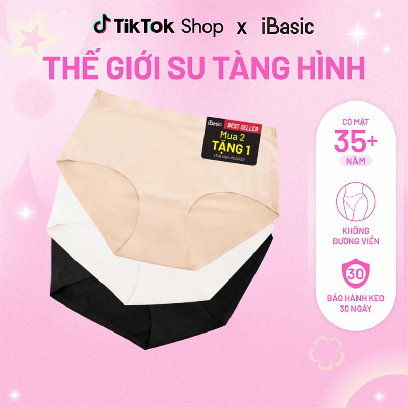 [MUA 2 TẶNG 1] Pack 3 quần lót nữ iBasic lưng cao không đường may V189 Women