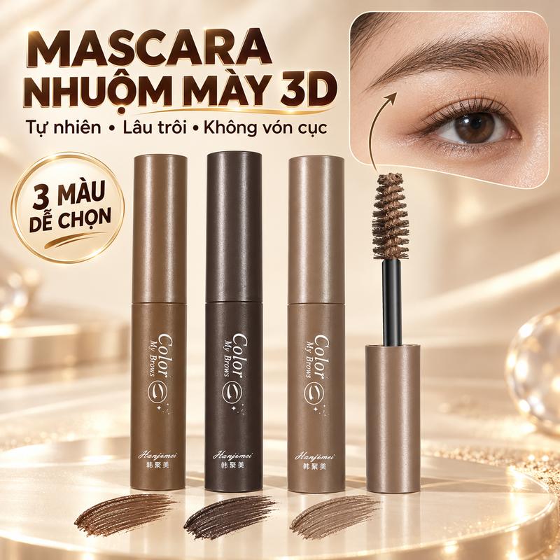 Gel kẻ lông mày nhuộm màu 3 tông màu, chống nước chống mồ hôi, giữ màu lâu trôi, tạo lông mày sợi rõ nét trang điểm hàng ngày