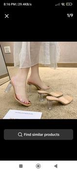 Product Review of 【Fashion.sandals1】2025 new summer transparent strap sandals thick heel crystal high heels women's sandals. from ★**★ 0
