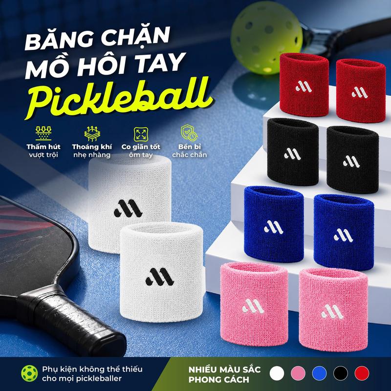 Băng Chặn Mồ Hôi Tay MENXX Thấm Hút Nhanh Co Giãn 4 Chiều Dành Cho Pickleball, Cầu Lông, Tennis, 5 Màu Chất Liệu Thấm Hút