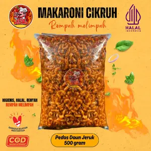 Makaroni Cikruh Kriuk 500 Gram Pedas Daun Jeruk Makroni Renyah Cemilan Snack Original Daun Jeruk Food Snack Camilan