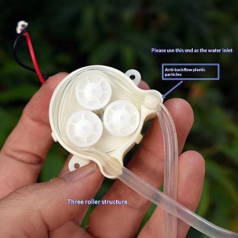 YeRi Store Mới DC 5V Bơm nhu động siêu nhỏ Bàn chải kim loại DC 6V Bơm định…