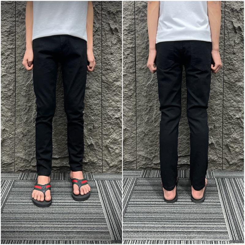 Quần Jean Đen Trơn Đơn Giản Cho Nam Form Ôm Vừa Mã D-9233 Co Dãn Thoải Mái