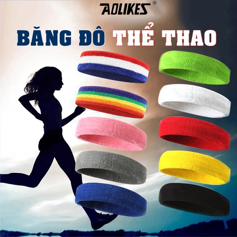 Băng Đô Thể Thao AOLIKES Headband Nam Nữ Chính Hãng Thấm Mồ Hôi Băng Trán Pickleball Bóng Rổ Tập Gym Chạy Bộ Tennis Yoga Cầu Lông