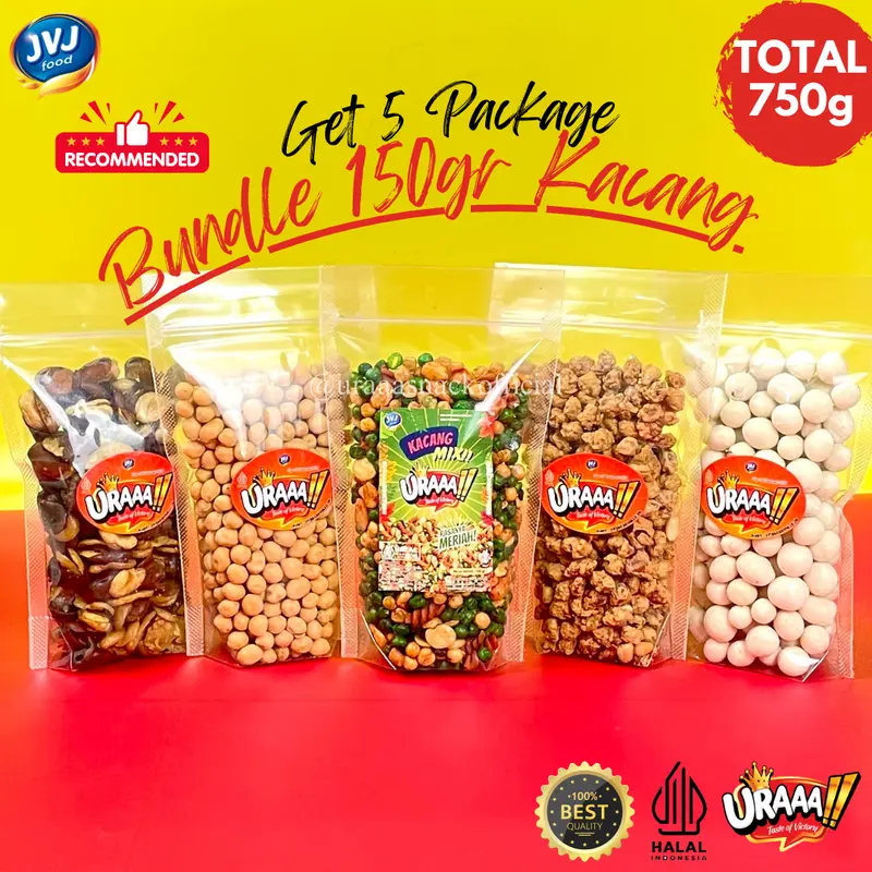 PAKET SERBA KACANG-KACANGAN & JAGUNG OPAK URAAA!! GET 5 PACKAGES 150GR Cemilan Food 2