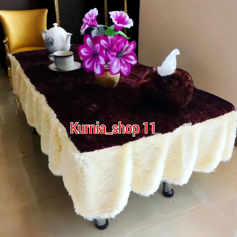 Taplak Rumbai Kombinasi + Sarung Tisu Taplak Meja Ruang Tamu Taplak Meja Viral Dekorasi 2