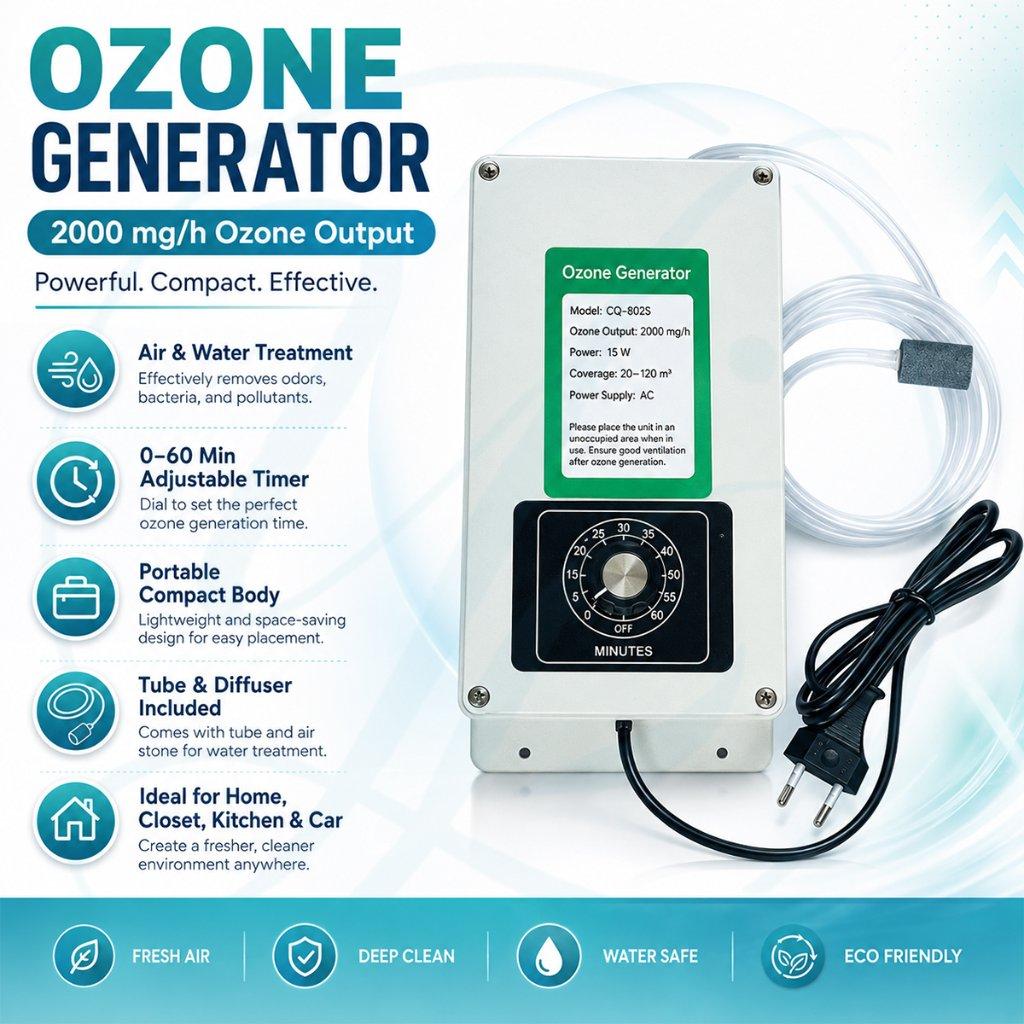 Ozone Generator 2000mg Ozonizer Sterilizer O3 Pemurni Air Alat Disinfeksi Air untuk Depot Air Minum Aquarium Kolam Pengolahan Air Generator Ozon Portable Ozone Generator 2000mg Ozonizer Sterilizer O3 Pemurni Air Alat Disinfeksi Air untuk Depot Air Minum Aquarium Kolam Pengolahan Air Generator Ozon Portable