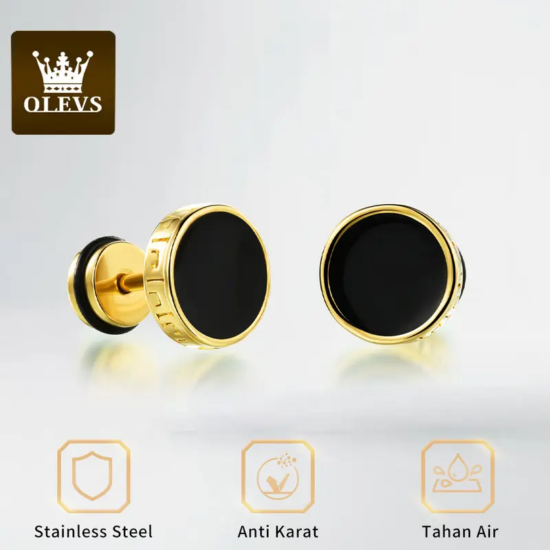[COD] OLEVS anting tindik kualitas tinggi, anting barbel,anting cowok keren,tindik pria wanita anti karat earring-GE302 0