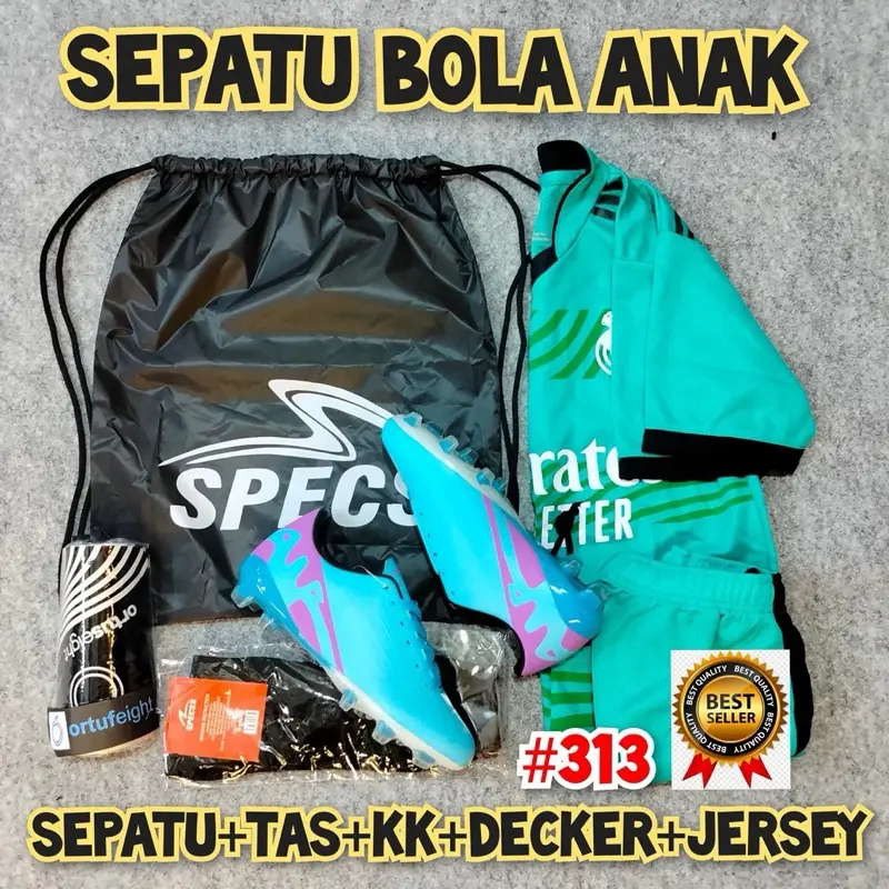 Paket Komplit 5 Sepatu Bola Anak Junior ortus lv3 new topseller dan berkualitas