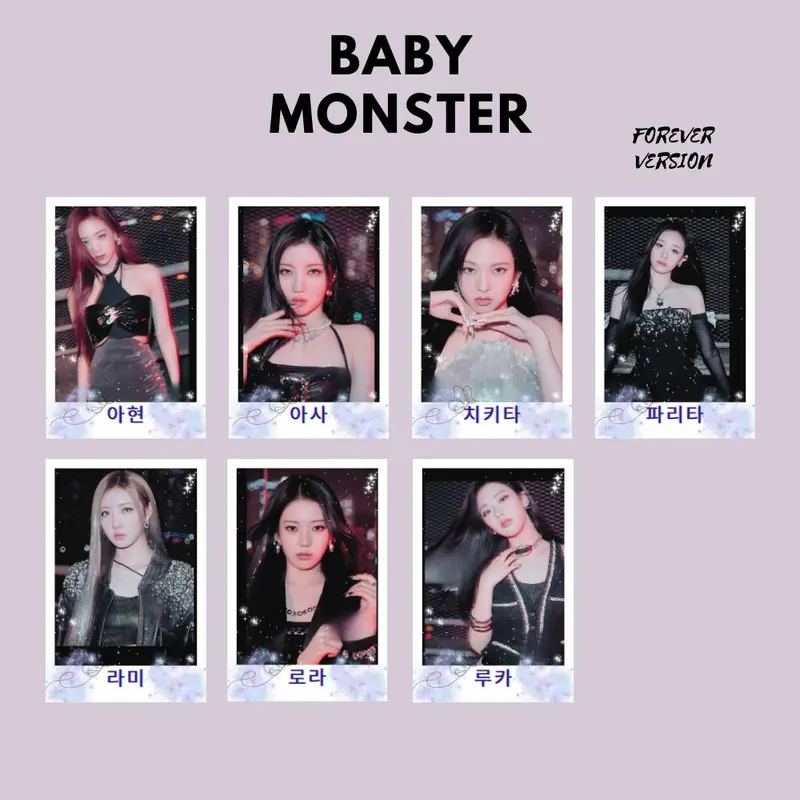 POLAROID BABY MONSTER FOREVER 1SISI (HARGA 7 PCS + LAMINASI 2 SISI) ALL BITNA BABYMONSTER PHOTOCARD JPOP KPOP CARDS IDOL BIAS JAPAN KOREA JEPANG UNOFFICIAL MONSTIEZ HARAM CHIQUITA PHARITA RORA AHYEON ASA RUKA READY STOCK ! 1