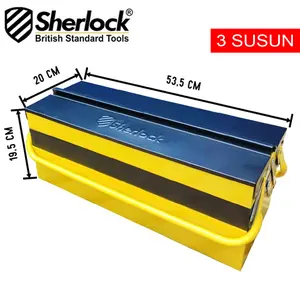 Sherlock  Tool Box Besi 3 Susun Metal Toolbox 3 Layer Daily Duty, Box Besi Serba Guna