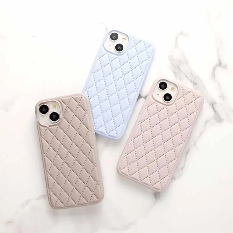 New! Diamond Bludru Rhombic Silicone Case - Softcase/Casing Hp Fullcover Compatible For Iphone X Xs Xr 11 12 13 14 15 16 16e Pro Promax Plus Rci488 6