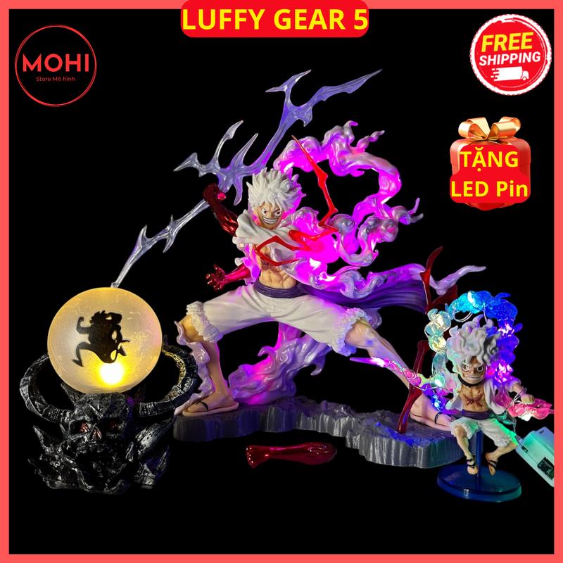 Mô hình Luffy Gear 5 cao 28 cm kiểu dáng chiến đấu siêu ngầu - One Piece ( Tặng LED Pin ) Đồ Chơi Toy Anime Decor Sưu tầm MOHI