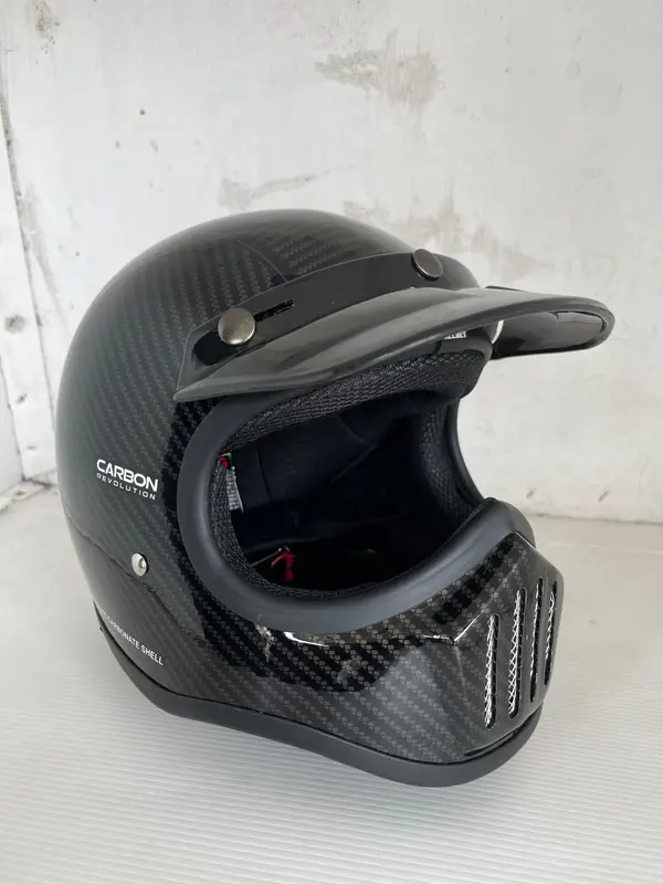 Helm Cakil Pet Motif Carbone Glossy untuk Motor - Motorcycle 3