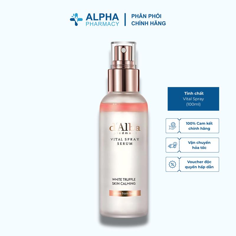 D'Alba Tinh chất xịt dưỡng ẩm và làm dịu da thuần chay - 100ml