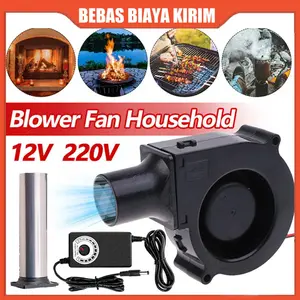 Blower Mini BBQ Kipas 1 Set Kipas Blower Kompor Mesin Blower Keong Portabel Blower Angin Udara Kecepatan Dapat Blower Ac Turbocharger Portabel Kecil Dengan Pengontrol Kecepatan Daya Port/Bearing Air Flow Pendingin Cooler Fan