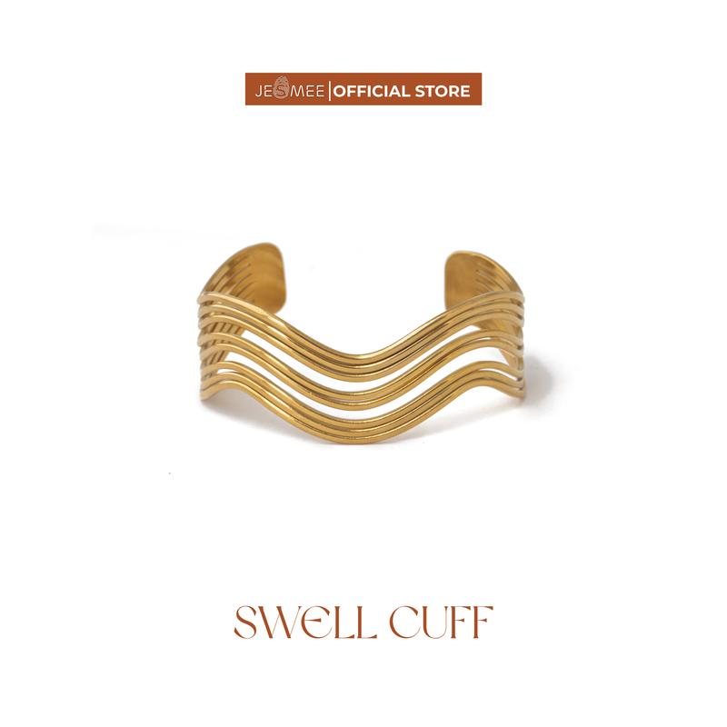 Vòng tay Swell Cuff dáng mở uốn lượn cá tính JESMEE - H5541