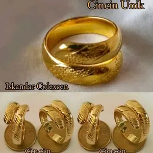 CINCIN KOIN MOTIF ULIR TERBUAT DARI BAHAN KOIN LOGAM 1991-1992 LAPIS EMAS ANTI KARAT TIDAK LUNTUR virallll
