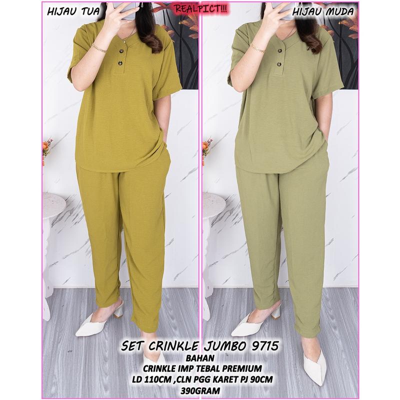 Product Introduction of Setelan Wanita Celana Dewasa WG NEW ONE Set Crinkle Lengan Pendek Baju Panjang Airflow 16