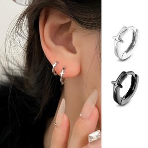 EAR PARTNER-イヤーピアス 女性用四つ星イヤーボーンリング 寝ている間も自由 自 由 男性用イヤーボーンスタッドピアス イヤーバックル（eh-2051）