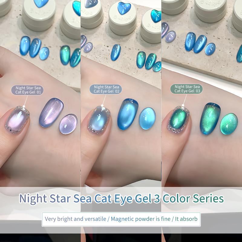 Gel Sơn Móng Tay Mắt Mèo, Chủ Đề Biển Đầy Sao Đêm Mùa Hè, Hạt Thủy Tinh Gốm Phổ Biến Mới 2025, Thích Hợp Cho Tiệm Làm Móng, Yêu Cầu Đèn Làm Móng Để Khô