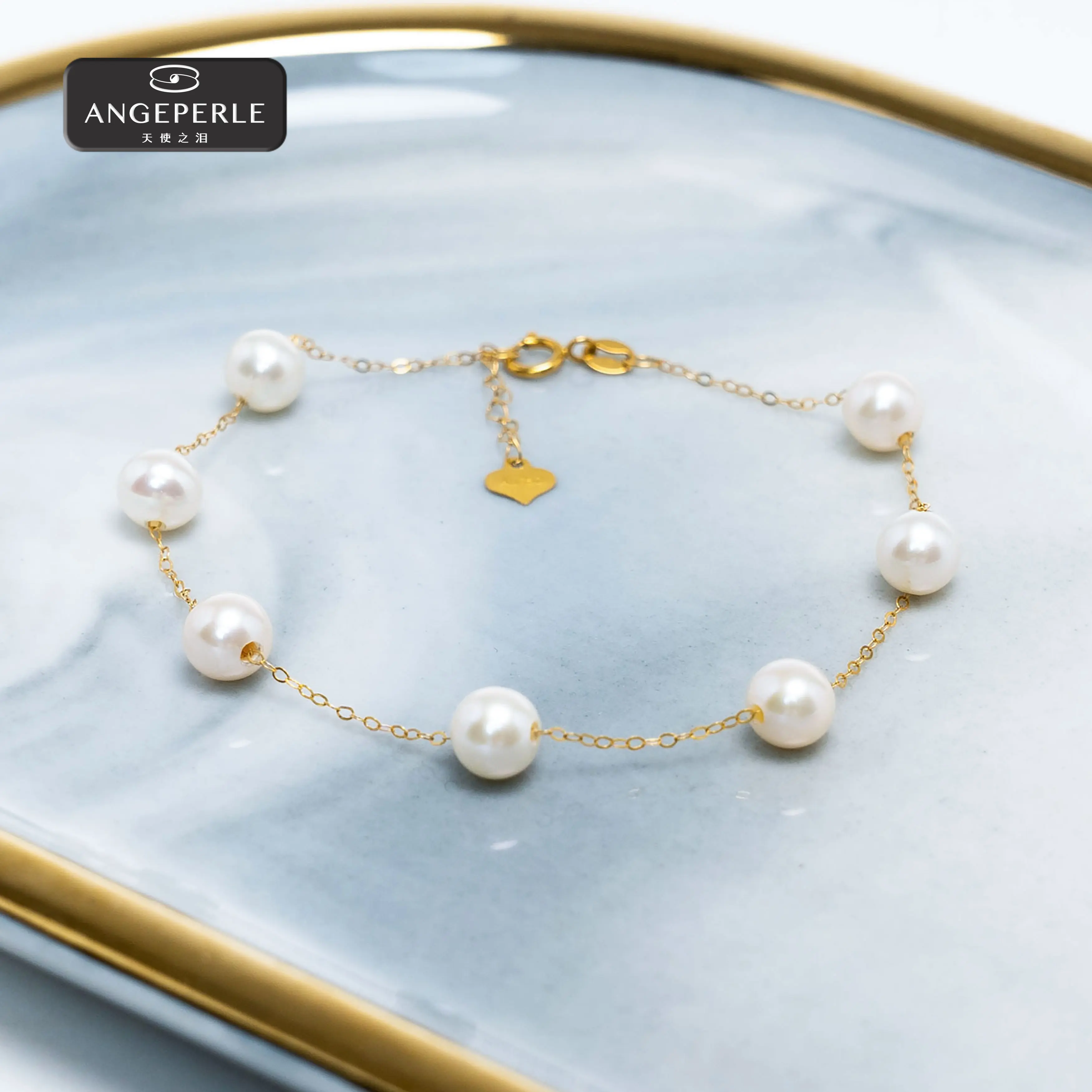 ANGEPERLE Freshwater Pearl Gypsophila Bracelet 5-6mm TSJ065