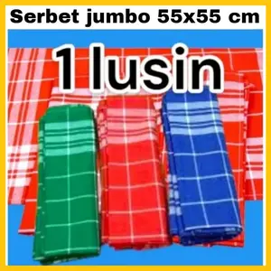 serbet warna 1 lusin murah lap dapur kain tebal jumbo ukuran 55X55