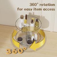 Gambar [NEW ARRIVAL] Vusign Clear Round Turn Organizer Shelf 2 Layer / Rak Meja Kosmetik Putar 2 TIngkat / Storage Makeup Shelf 2 Level Multifungsi VS1240 dari vusignhome Kab. Tangerang 3 Tokopedia
